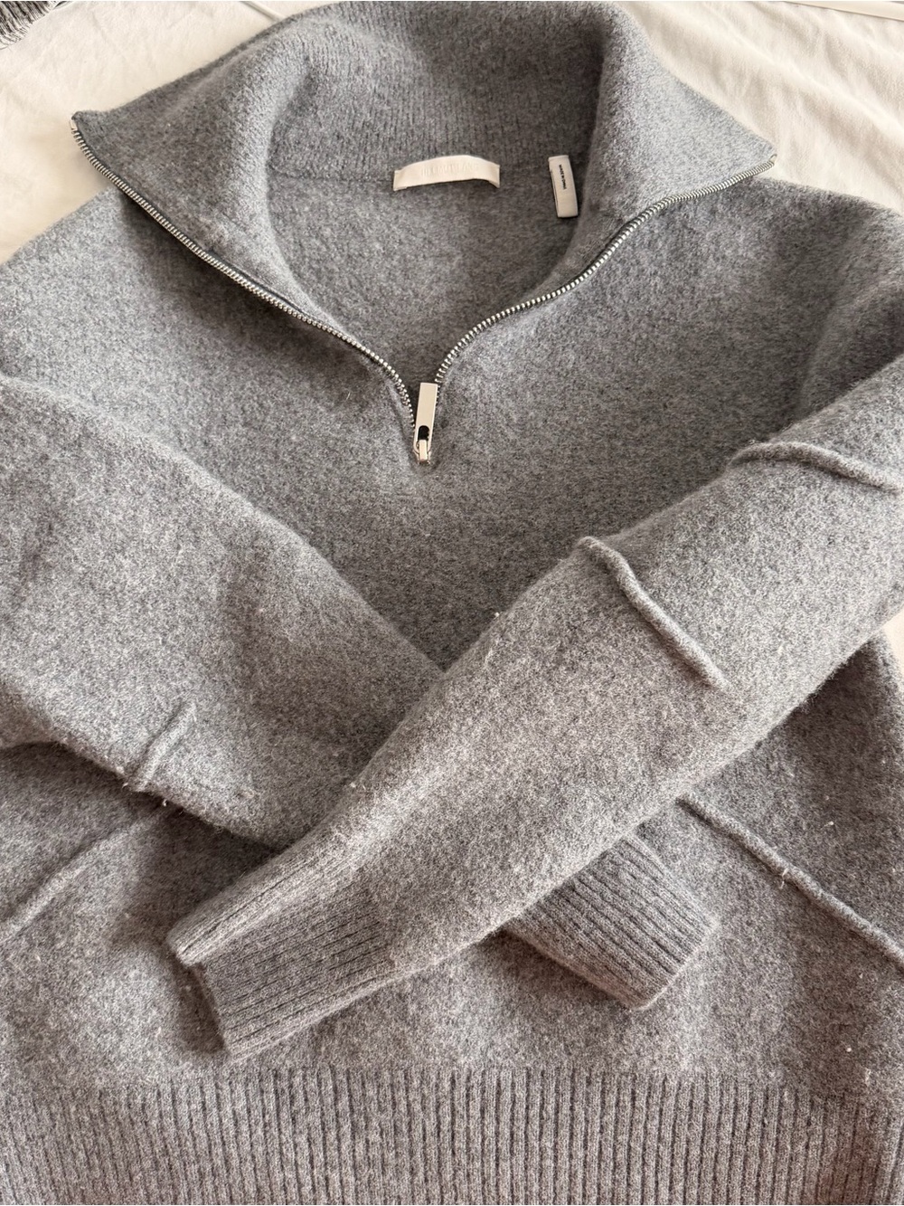 Men's Half-Zip Wool Sweater - Gray Hemult Lang